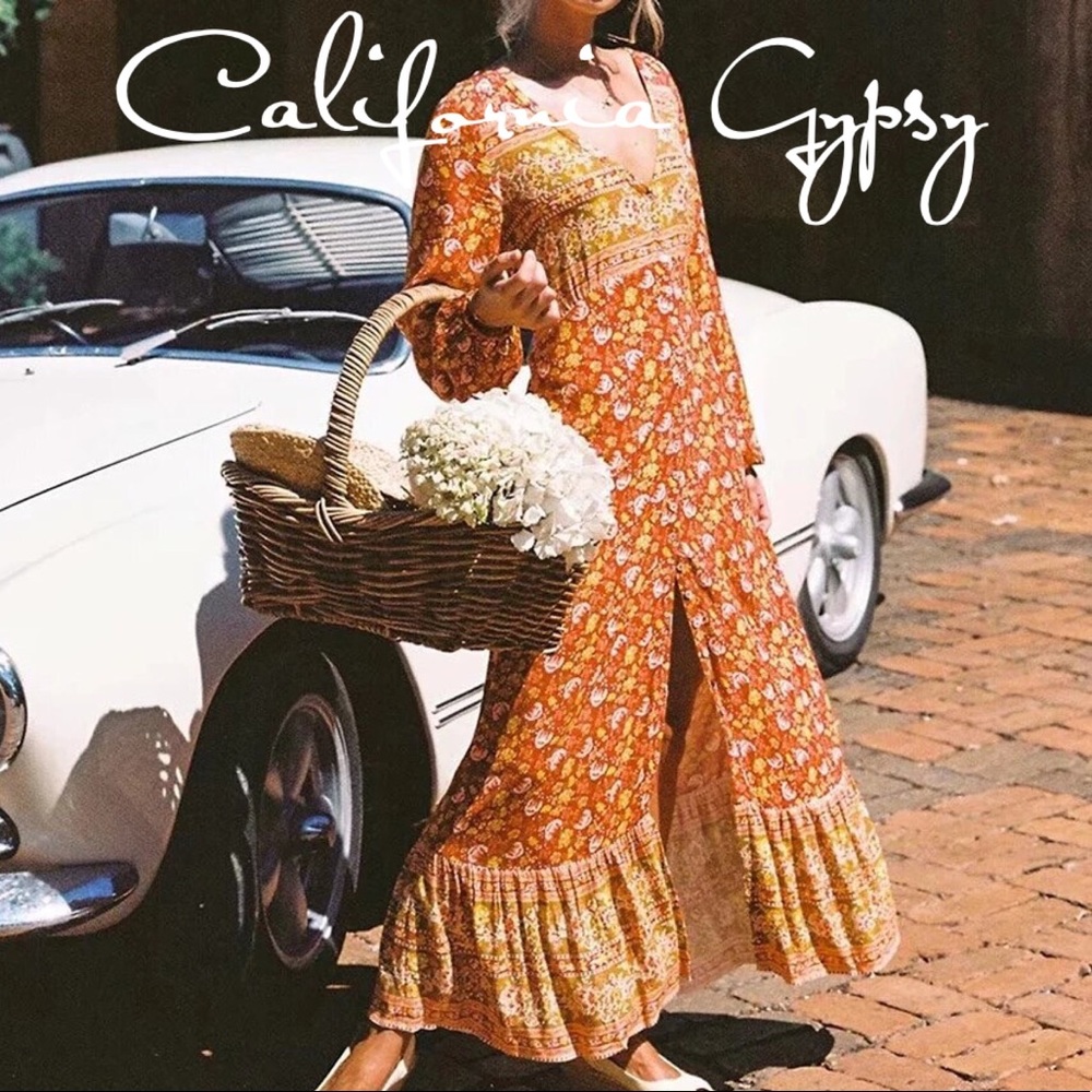 Bohemian Floral Duster Maxi Dress